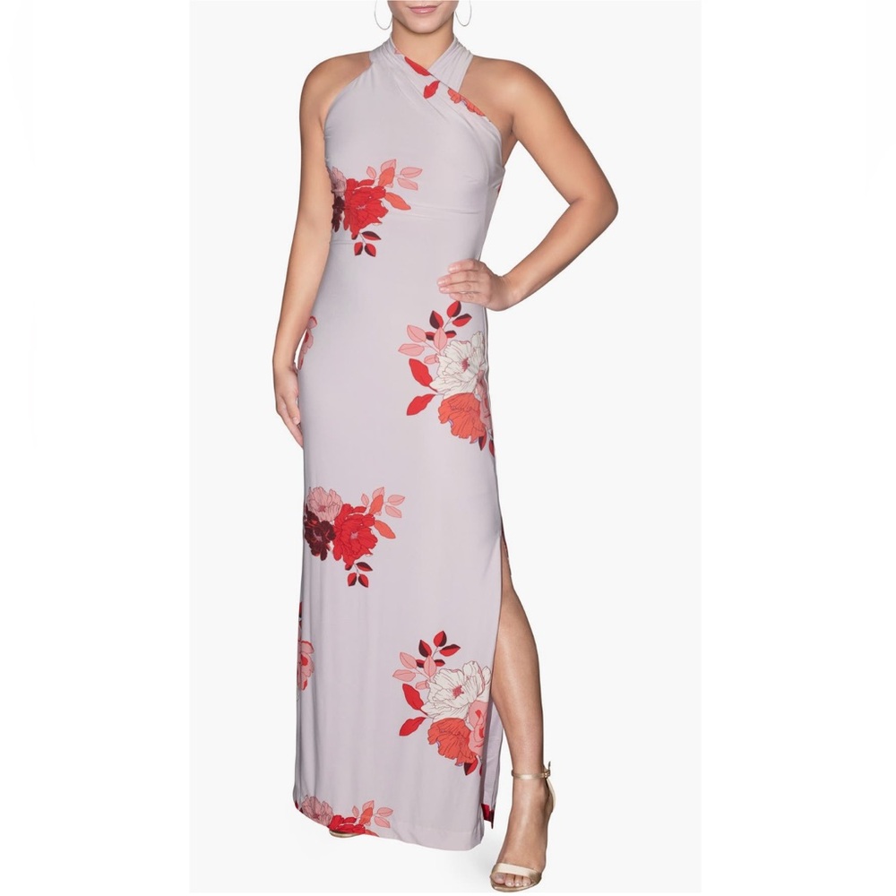 RACHEL Rachel Roy Lilac Floral Multicolor Harland Jersey Maxi Dress - Reemoly